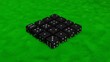 Black and White Dice on green grass background, 3d render