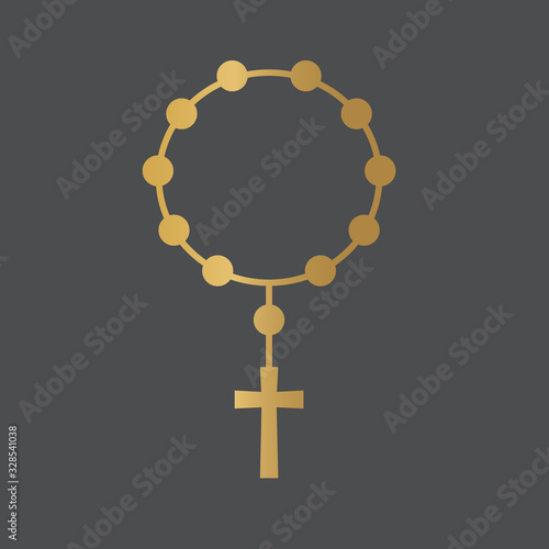 Fotografía golden rosary icon- vector illustration