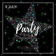 © Skutiherra - Night party poster with dark glitter star