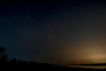 Wall Mural - milky way galaxy with stars on a night sky background