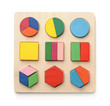 canvas print picture - Top view of wooden shape sorter puzzle toy