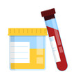 Blood and urine samples vector isolated. Medical analysis