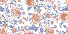Seamless Vector Vintage Pattern With Baroque Flowers
