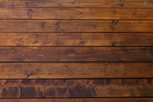 Stained Wet Deck Wooden Boards With Water Drops Texture