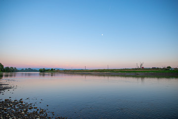 Canvas Print - Sunrise near the Mures river, Deva