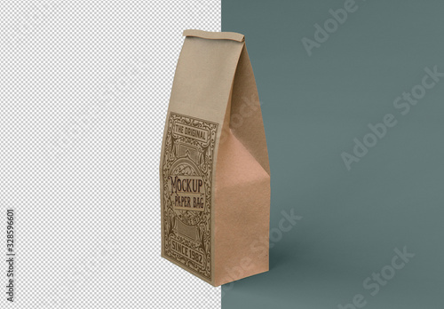 Download Kraft Or Plastic Coffee Bag Mockup Stock Template Adobe Stock
