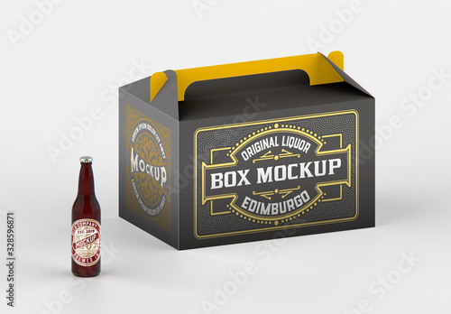 Download Kraft Paper Pack Beer Bottle Carrier Mockup Stock Template Adobe Stock