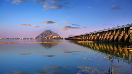 Wall Mural - Prakasam Barrage in Vijayawada India