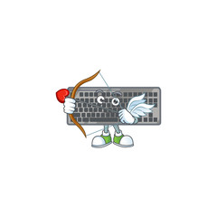 Poster - A lovely black keyboard Cupid with arrow and wings