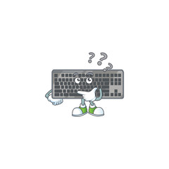 Canvas Print - Black keyboard cartoon mascot style in a confuse gesture