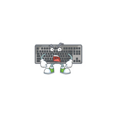 Sticker - Black keyboard cartoon character design with angry face