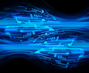 Blue cyber circuit future technology concept background