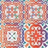 Fototapeta Kuchnia - Decorative color ceramic talavera tiles.