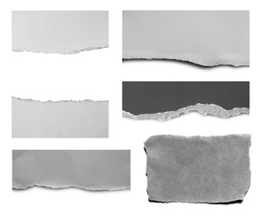 Wall Mural - Set of ripped paper isolated on white background