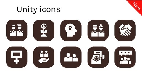 Canvas Print - Modern Simple Set of unity Vector filled Icons