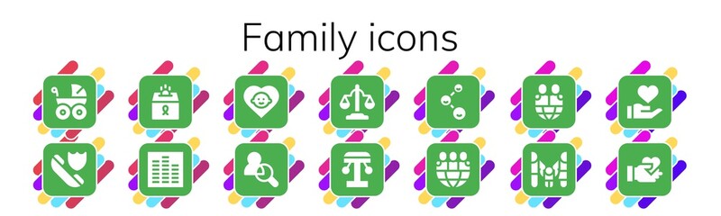 Canvas Print - family icon set