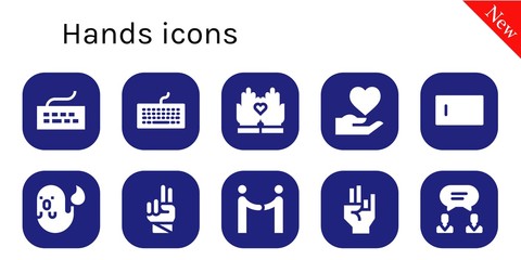 Wall Mural - Modern Simple Set of hands Vector filled Icons