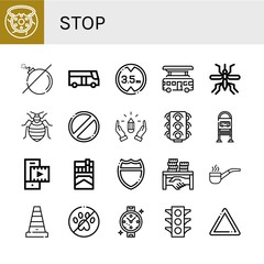 Wall Mural - Set of stop icons