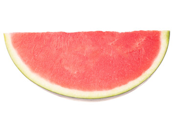 Wall Mural - slice of fresh red  watermelon without seeds isolated on white background