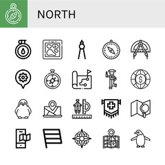 Canvas Print - Set of north icons