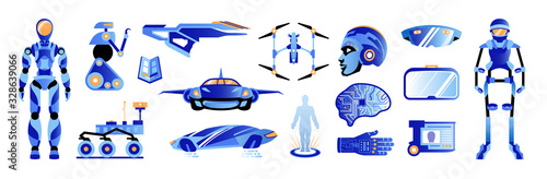 Future Technologies Color Set Poster Mural XXL