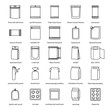 © Jira - Vector Pouches Packaging package types icon set in thin line style