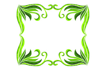 Green flora ornament frame decoration