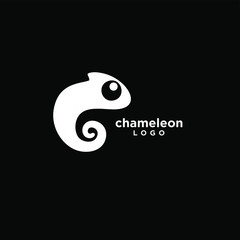 Wall Mural - black chameleon logo icon design