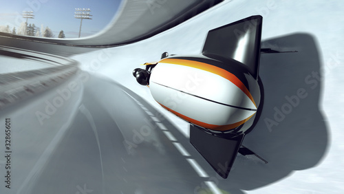 Dekoracja na wymiar  sport-bobslejowy-renderuj-3d-ilustracja
