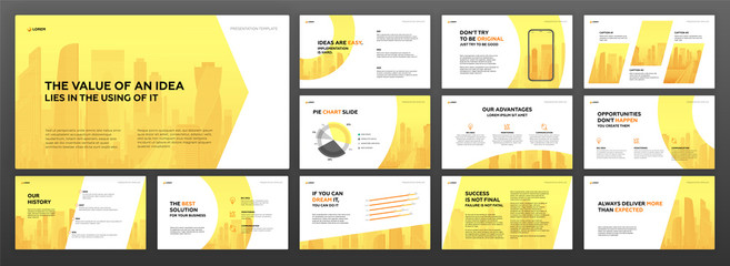 Wall Mural - business powerpoint presentation templates set. use for keynote presentation background, brochure de