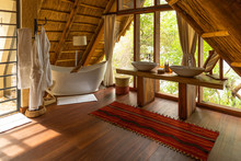 Bathroom In A Luxury Lodge, Murchison Falls, Uganda.