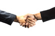 Men and women shake hands For agreements in doing business White background