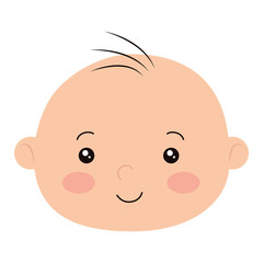 Poster - face of cute little baby boy isolated icon vector illustration design