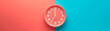 Red clock alarm clock on colored background divided vertically into red and green color web banner: planning or working time concept