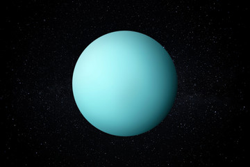 Wall Mural - planet uranus in the starry sky of solar system in space. this image elements furnished by nasa.