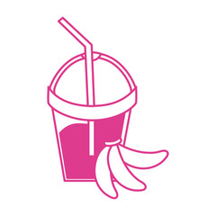 Sticker - bananas milkshake cup with straw icon