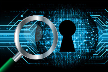 closed padlock on digital background, cyber security