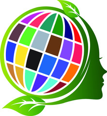 Wall Mural - face environment logo