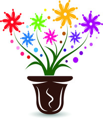 Wall Mural - flower pot design