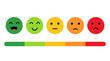 Feedback vector concept. Rank, level of satisfaction rating. Feedback in form of emotions, smileys, emoji. User experience. Review of consumer.