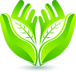 Sticker - hands leaf logo