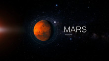 Mars, Exploration And Missions To The Red Planet, Martian Exploration, Planet And Inscription