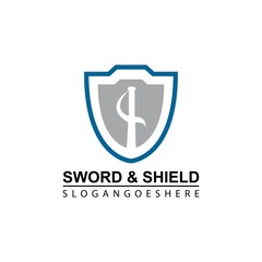 Poster - Sword and Shield Logo Template Design Vector, Emblem, Design concept, Creative Symbol, Icon