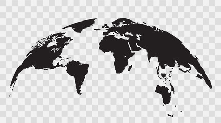 Wall Mural - world map globe isolated on white background - stock vector.