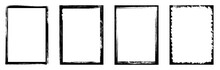 Grunge Frame. Vector Grunge Borders. Created With A Brush. Border Set. Grunge Frames And Corners. Frames Vector Collection - Stock Vector.