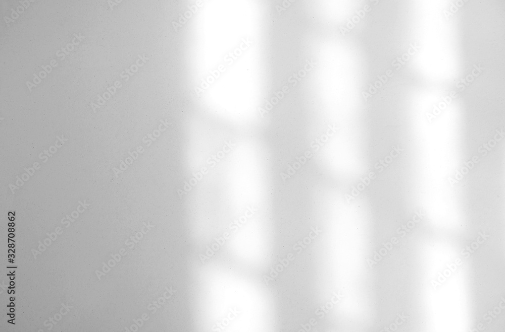 Window natural shadow overlay effect on white texture background, for overlay on product presentation, backdrop and mockup - obrazy, fototapety, plakaty 