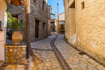 Wall Mural - Street view of Arachova village, a popular winter destination in Parnassos mountain in Greece