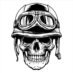 Motorcycle biker skull head helmet moto tattoonemblem,