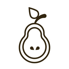 Poster - pear on white background, line style icon