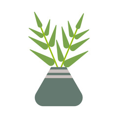 Sticker - houseplant with potted on white background